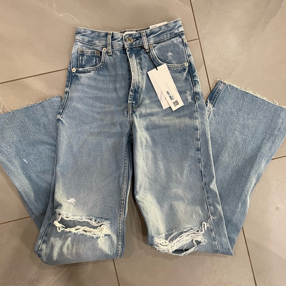 Zara wide-leg high-rise jeans Size 0